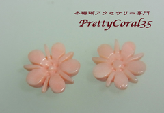 ピンクサンゴ　小花のルース　ペア902