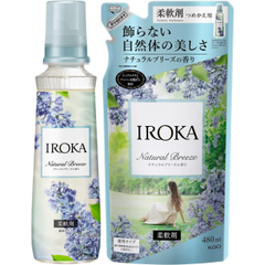 【まとめ買い】フレアフレグランス 液体 柔軟剤 IROKA ナチュラルブリーズの香り 本体570ml+詰替え480ml