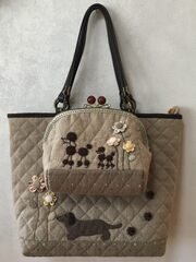 プードルとテリアのミニがま口バッグとサブバッグ