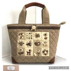 大人可愛いお花のトート ★　手作りレースのマスク付き