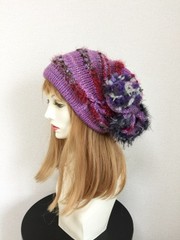 1504 和み虹色やさしい帽子:毒紫