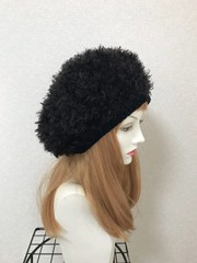 1699　ファーベレー帽：黒　★大きなサイズ
