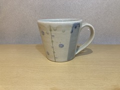 ラインドットマグカップ　ブルー　岩22-3-3B