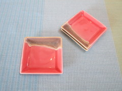 四角豆皿(ピンク)　へ29-9-4