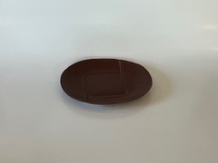 革調楕円皿（赤）　25-6-4dr