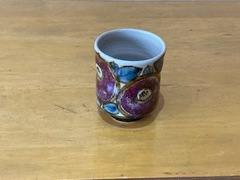 椿絵湯呑　24-8-23