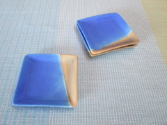 四角豆皿(ブルー)　へ29-9-5
