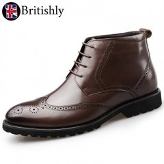Albion Classic Brogue Dress Boot Brown 6.5cmアップ