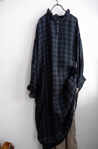 完売【LIMITED COLLECTION】Antiquites Noir LINEN GAUZE 2WAYフリルカラードレス