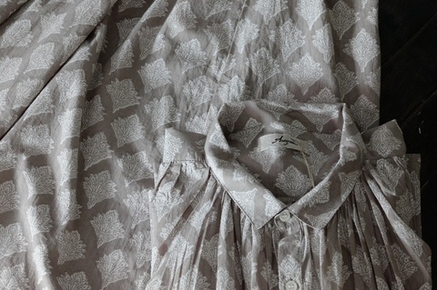 完売＊ICHI Antiquites 木版BLOCK PRINTのふんわりコットンシャツ