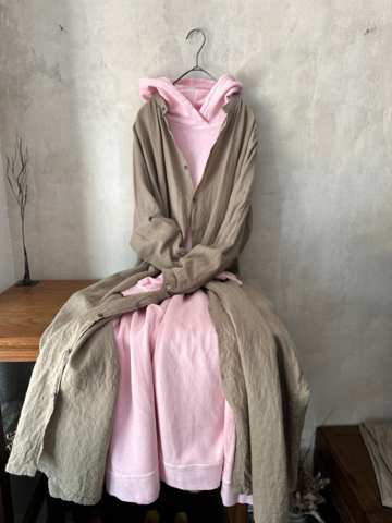 30％OFF＊ICHI Antiquites コットンフレンチテリーのロングフーディ