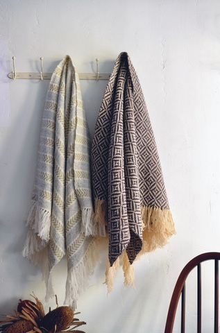 ラスト1点＊trois temps 手織りのウールブランケット