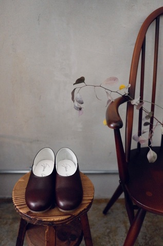 2way SLIP-ON バブーシュにもなるレザースリッポン（dark brown）