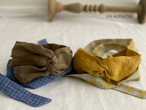 完売＊VlasBlomme 無地×Scenery Linen Checkのリボンカチューム