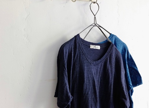 完売＊ICHI Antiquites ムラ糸コットンのV-neck T
