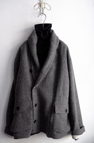 送料無料＊VlasBlomme Wool Linen Soft Tweed ショールカラージャケット