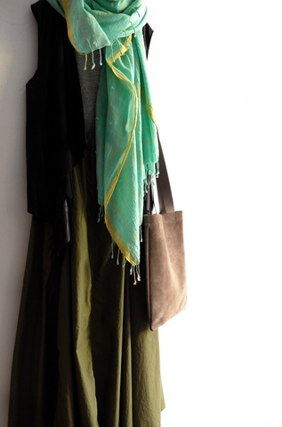 完売＊ICHI Antiquites Jamdani Handweaving 手紡ぎ手織りカディコットン ストール