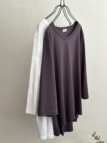 完売＊CLOSELY cotton100 back flared tee 7分袖