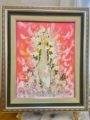 Amazon.co.jp: 「祈り」水彩画 原画 額付き F0 天使の絵 Angel