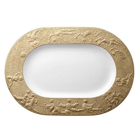 プレート（ゴールド）楕円形皿　　　３３cm