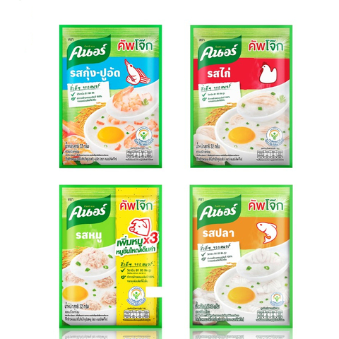 【タイのお粥】ジョーク（jork）x4パック（４種より選択）／クノール