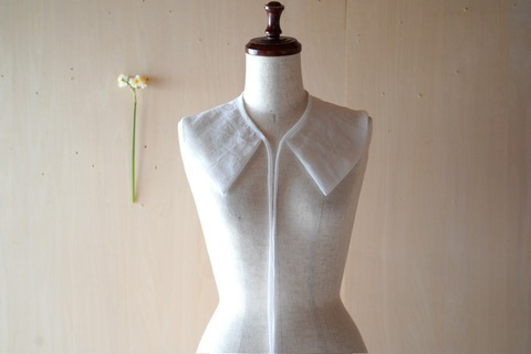 つけ襟　コットンローン　白