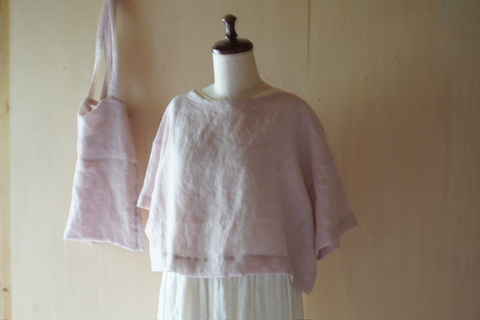 Tシャツみたいなブラウス　シャーベットピンク