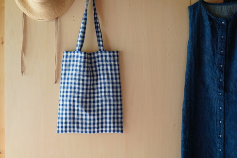 ギンガムチェックトート
