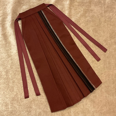 MDD・MSDフリー袴【えんじ色×ブラックストライプ】