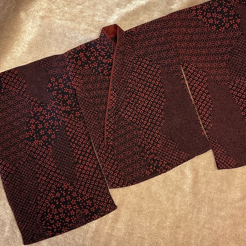 SD/SD13・DDフリー和装上衣【黒×桜・麻の葉】