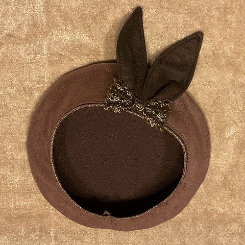 うさみみベレー帽【L・M/オールドローズ】