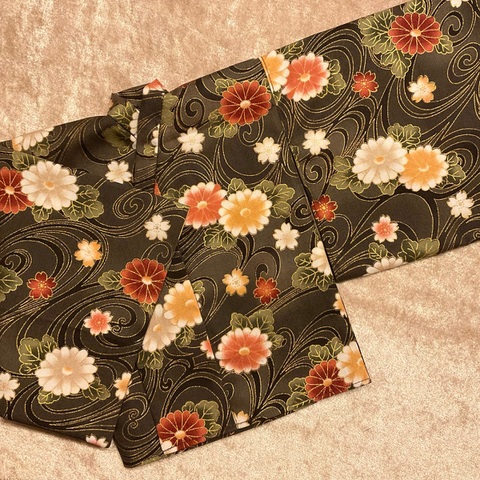SD/SD13・DDフリー和装上衣【チャコールグレイ×菊】