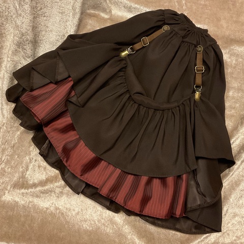 SD・DDフリースカート50【ネイビー・ワインレッド・グリーン・ボルドーストライプ】