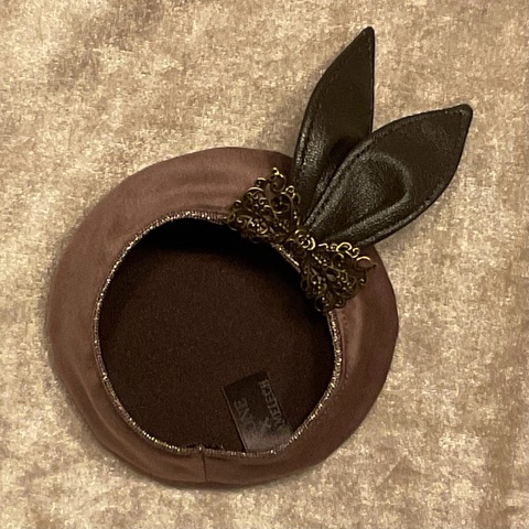 うさみみベレー帽【L・M/オールドローズ】