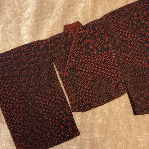 MDD・MSDフリー和装上衣【黒×桜・麻の葉】