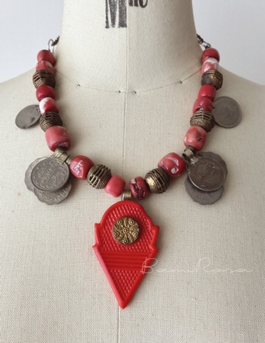 Red Talhakimt Tribal Necklace 