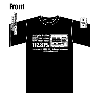 「解析値Tシャツ01(Genesis3) 」shino-kenｺﾗﾎﾞ　ブラック