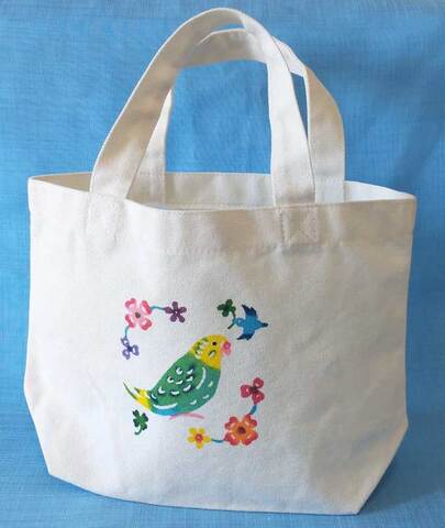 【ネット販売限定】キャンバスミニトートバッグ　（セキセイインコ）
