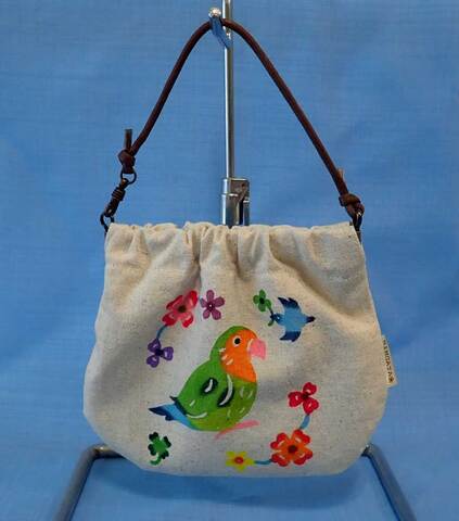【ネット販売限定】バネぐちポーチ・コザクラインコ