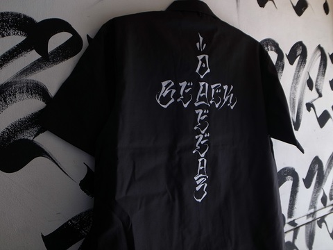 BLACKDALLAS/ブラックダラス"BD CROSS"(BLACK)半袖ワークシャツ