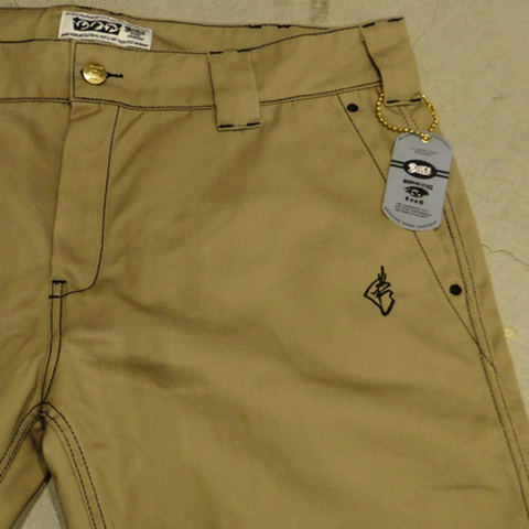 【完全別注】BD WORK PANTS "Slim" (ブラックステッチｘベージュ)・BLUCOブルコBLACKDALLASブラックダラスUSUGROWウスグロワークパンツ