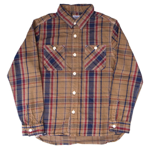 BLUCO（ブルコ）“OVERDYE NEL SHIRT”オーバーダイ ヘビーネルシャツ（ブラウン）