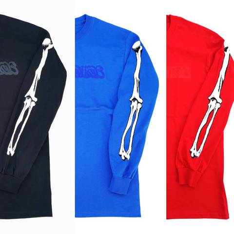 BLACKDALLAS/ブラックダラス "BD BONE"ロンT(BLACK/BLUE/RED)ARTWORK by KHART