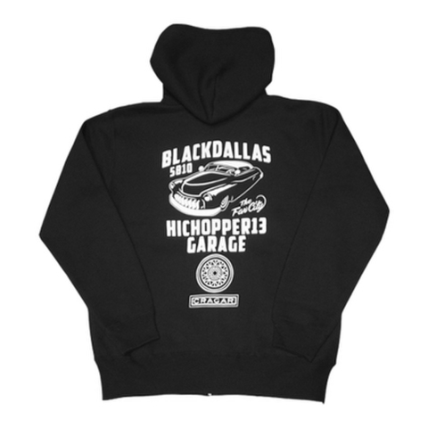 HICHOPPER 13 GARAGE × BLACK DALLAS（ハイチョッパー13 × ブラックダラス）"Mercury" パーカー（ブラック）