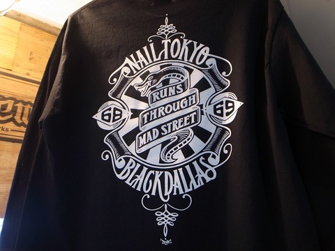 BLACKDALLAS/ブラックダラス BDxNAIL"68/69"ロンT(BLACK/WHITE)HOPPING SHOWER