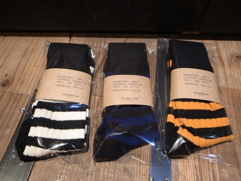 THE HIGHEST END/ザ・ハイエストエンド"BORDER SOCKS"(WHT/NAV/YEL)