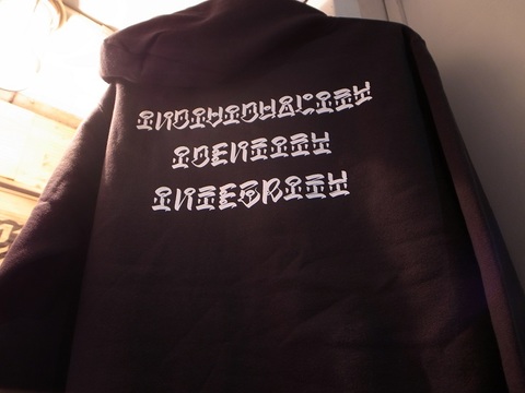 USUGROW/ウスグロ"I LOGO"ジップパーカー(BLACK/GRAY)Artwork by USUGROW