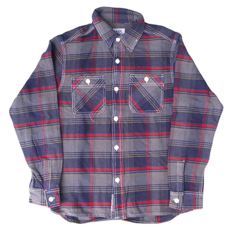 BLUCO（ブルコ）“OVERDYE NEL SHIRT”オーバーダイ ヘビーネルシャツ（ネイビー）