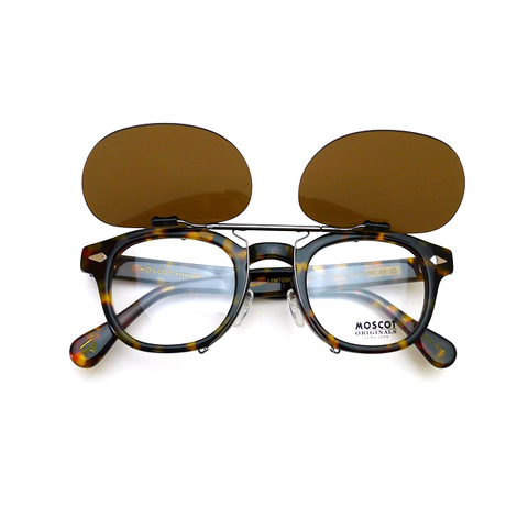 MOSCOT LEMTOSH 46サイズ対応・クリップオンサングラス / ガンメタル：ダークブラウン（偏光）