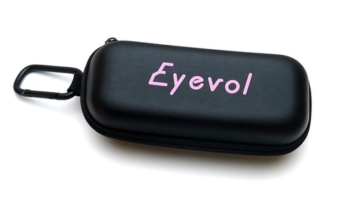 【Eyevol のカラビナ付きケース】Eyevol（アイヴォル）　ZIP SOFT CASE PINK LOGO（ピンクロゴ）